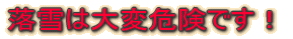 落雪は大変危険です!